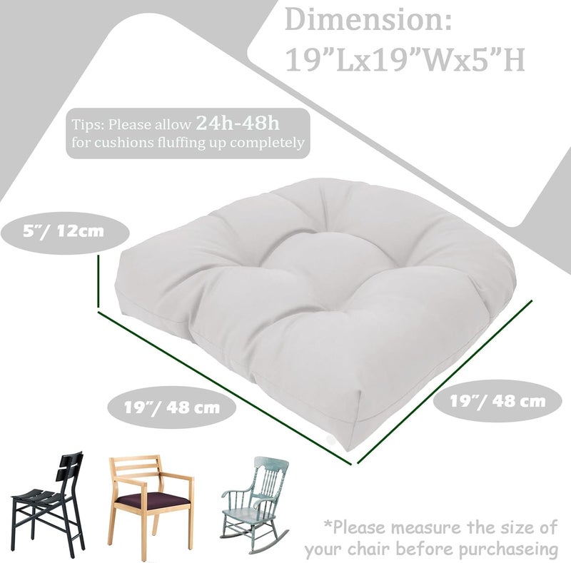 MTMR Water-Repellent Outdoor Chair Cushions Set of 2, 19”X19” Patio Chair Cushions with High Elasticity PP Cotton, Thick Tufted Outdoor Patio Furniture Cushions, Seat Cushions for Outdoor Furniture - Image 5